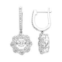 Dancing Diamond Jewelry 925 Silver Dangle Earrings